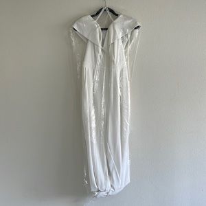 David Bridal White Jumpsuit with pockets!